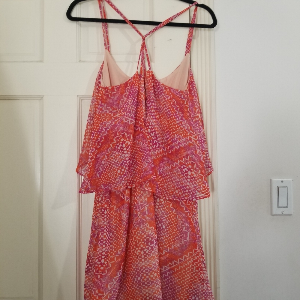 Ecote Pink and Purple and white Mini Dress spaghetti straps women size M (339) - Picture 3 of 15